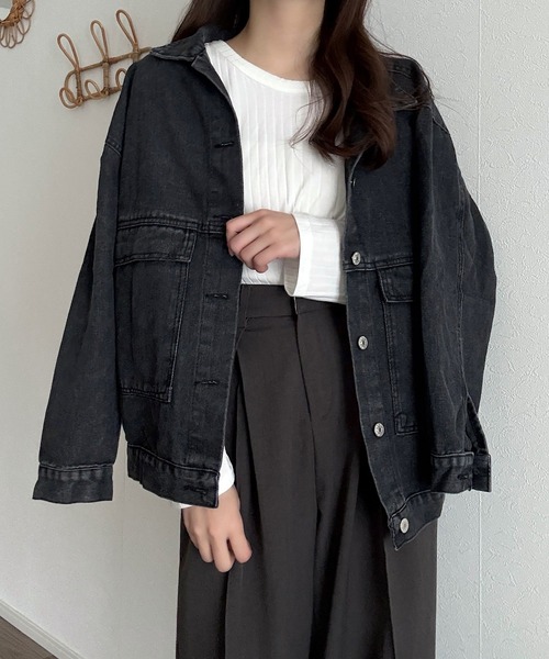 Cham.（チャム）の「ビッグポケットデニムジャケット（デニムジャケット・レディース・ライトブルー/ブラック・F）」の16枚目の写真