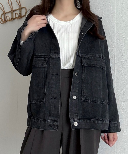 Cham.（チャム）の「ビッグポケットデニムジャケット（デニムジャケット・レディース・ライトブルー/ブラック・F）」の15枚目の写真