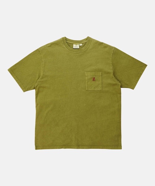 Gramicci（グラミチ）の「ONE POINT TEE PIGT DYED｜ワンポイントTシャツピグメントダイ Gramicci グラミチ（Tシャツ/カットソー・メンズ・オリーブ系/ナチュラル/ブラウン/マスタード/ネイビー/レッド/イエロー・S/L/XL/XXL/M）」の11枚目の写真