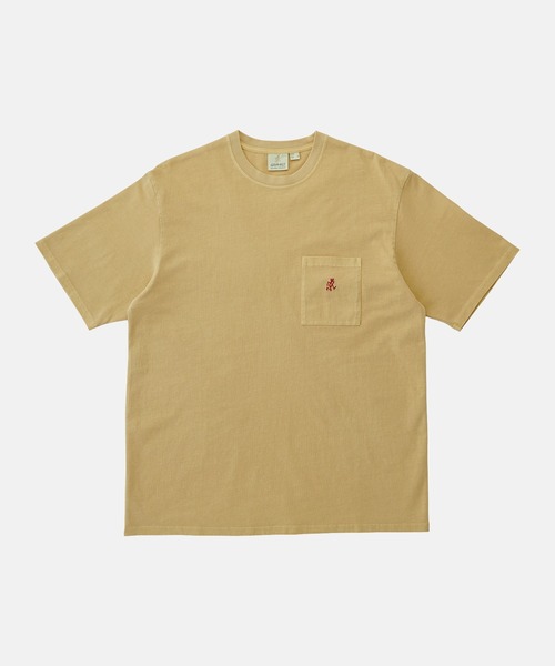 Gramicci（グラミチ）の「ONE POINT TEE PIGT DYED｜ワンポイントTシャツピグメントダイ Gramicci グラミチ（Tシャツ/カットソー・メンズ・オリーブ系/ナチュラル/ブラウン/マスタード/ネイビー/レッド/イエロー・S/L/XL/XXL/M）」の8枚目の写真