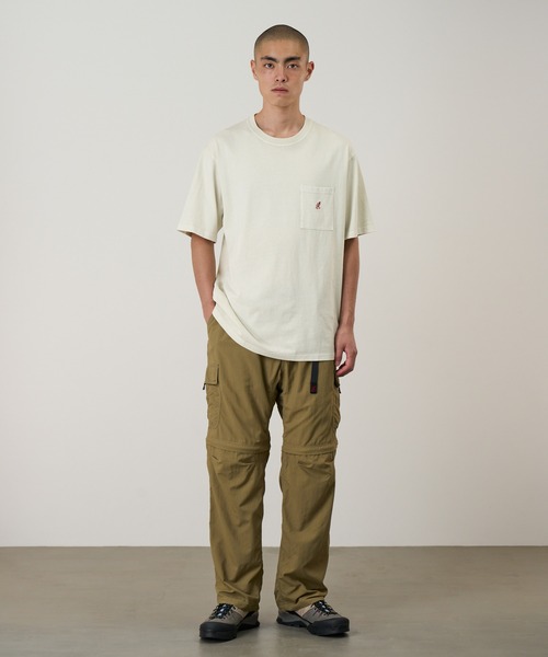 Gramicci（グラミチ）の「ONE POINT TEE PIGT DYED｜ワンポイントTシャツピグメントダイ Gramicci グラミチ（Tシャツ/カットソー・メンズ・オリーブ系/ナチュラル/ブラウン/マスタード/ネイビー/レッド/イエロー・S/L/XL/XXL/M）」の14枚目の写真