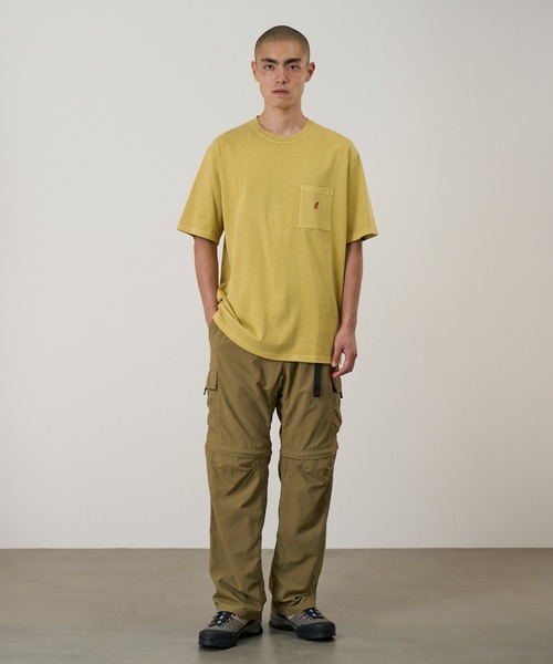 Gramicci（グラミチ）の「ONE POINT TEE PIGT DYED｜ワンポイントTシャツピグメントダイ Gramicci グラミチ（Tシャツ/カットソー・メンズ・オリーブ系/ナチュラル/ブラウン/マスタード/ネイビー/レッド/イエロー・S/L/XL/XXL/M）」の15枚目の写真