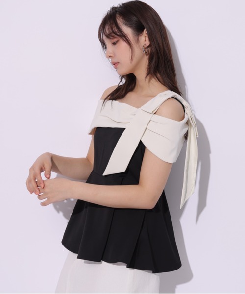 Rirandture（リランドチュール）の「オフショルリボンペプラムトップス（シャツ/ブラウス・レディース・ブラック系その他・1/2）」の12枚目の写真