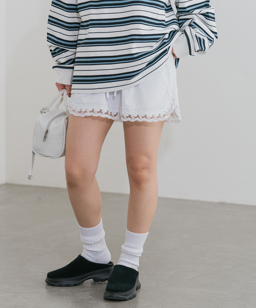 U by SPICK&SPAN(ユーバイスピックアンドスパン)の「《追加》サイドレースショートパンツ(その他パンツ・レディース・ホワイト・FREE)」の20枚目の写真