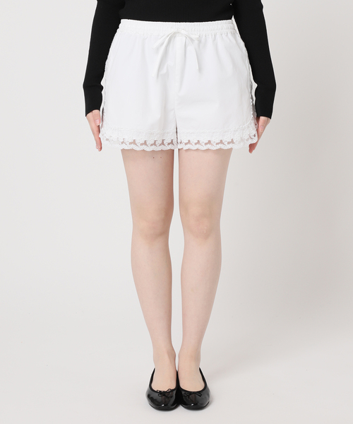 U by SPICK&SPAN(ユーバイスピックアンドスパン)の「《追加》サイドレースショートパンツ(その他パンツ・レディース・ホワイト・FREE)」の9枚目の写真