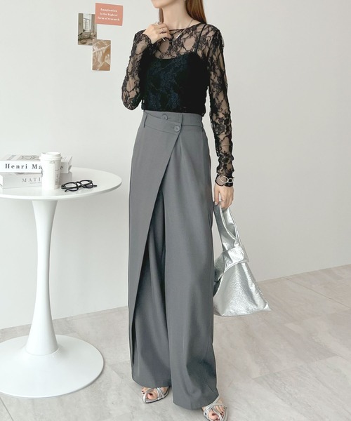 Futier land(フューティアランド)の「ボートネックシアーレーストップス(Tシャツ/カットソー・レディース・ブラック/ホワイト・FREE)」の8枚目の写真