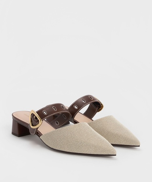 CHARLES & KEITH(チャールズ & キース)の「Sepphe セフェ メタリックバックル ポインテッドトゥヒールミュール(パンプス・レディース・ブラック/ブラウン/クリーム・22.5cm/23cm/23.5cm/24.5cm/25cm/25.5cm/26.5cm)」の5枚目の写真