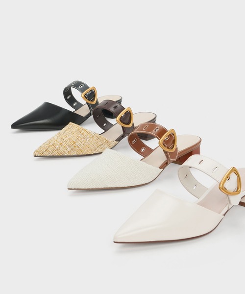CHARLES & KEITH(チャールズ & キース)の「Sepphe セフェ メタリックバックル ポインテッドトゥヒールミュール(パンプス・レディース・ブラック/ブラウン/クリーム・22.5cm/23cm/23.5cm/24.5cm/25cm/25.5cm/26.5cm)」の10枚目の写真