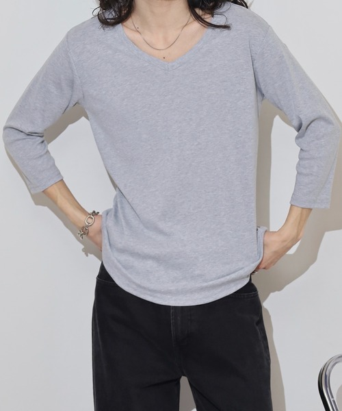 FUNALIVE(ファンアライブ)の「T/Cフライススリムフィット7分袖VネックTEE(Tシャツ/カットソー・メンズ・ブラック系1/グレー系1/ネイビー系1/ブラック系/グレー系その他2/グレー系/ネイビー系/ホワイト系/グレー系その他/ホワイト系1・M/L/LL)」の19枚目の写真