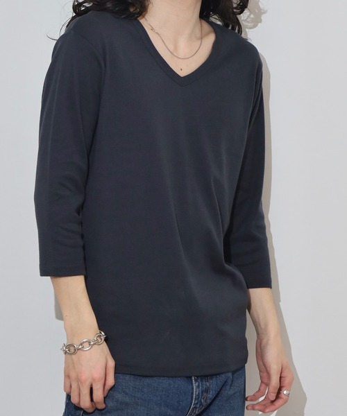 FUNALIVE(ファンアライブ)の「T/Cフライススリムフィット7分袖VネックTEE(Tシャツ/カットソー・メンズ・ブラック系1/グレー系1/ネイビー系1/ブラック系/グレー系その他2/グレー系/ネイビー系/ホワイト系/グレー系その他/ホワイト系1・M/L/LL)」の16枚目の写真