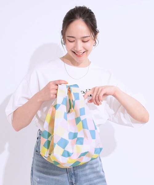 SHOO・LA・RUE（シューラルー）の「【ポルク】ミニエコバッグ（エコバッグ/サブバッグ・レディース・グリーン系その他2/ピンク系1/ピンク系8・00）」の4枚目の写真