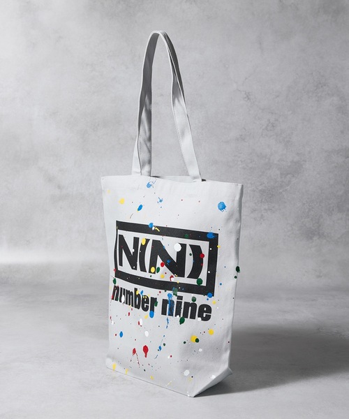 HAND PAINTED N(N) number nine CANVAS TOTE BAG / ハンドペイント