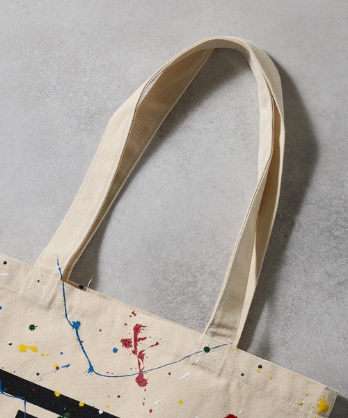 HAND PAINTED N(N) number nine CANVAS TOTE BAG / ハンド