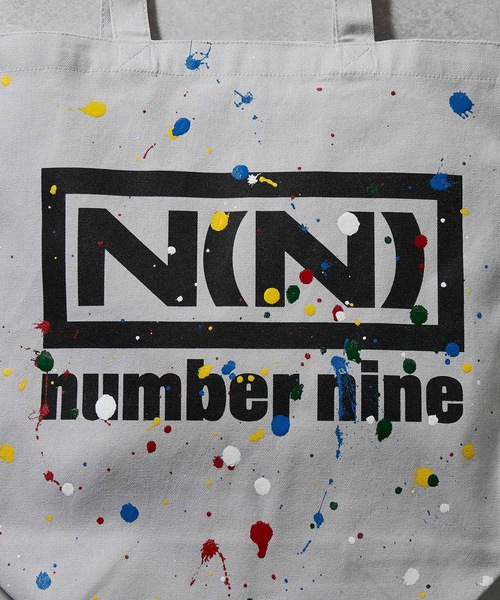 HAND PAINTED N(N) number nine CANVAS TOTE BAG / ハンドペイント