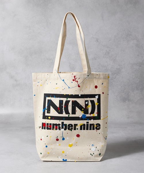 NUMBER (N)INE（ナンバーナイン）の「HAND PAINTED N(N) number nine CANVAS TOTE BAG / ハンドペイント エヌエヌ ナンバーナイン ロゴ キャンバス トートバッグ（トートバッグ・メンズ・ライトグレー/アイボリー/ブラック・FREE）」の4枚目の写真