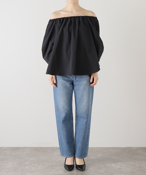 La TOTALITE（ラトータリテ）の「【洗える】オフショルブラウス（シャツ/ブラウス・レディース・ネイビー/イエロー・FREE）」の11枚目の写真