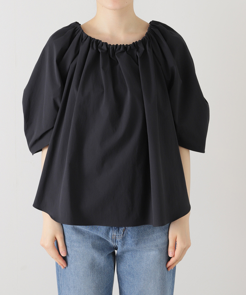 La TOTALITE（ラトータリテ）の「【洗える】オフショルブラウス（シャツ/ブラウス・レディース・ネイビー/イエロー・FREE）」の18枚目の写真