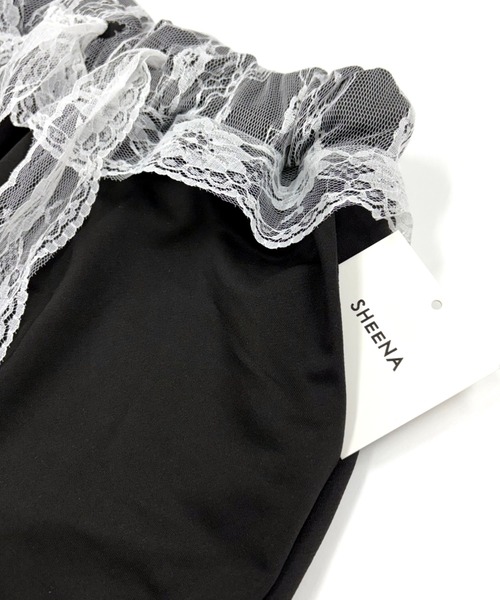 SHEENA（シーナ）の「レースレイヤードバタフライプリントスウェットワイドパンツ（スウェットパンツ・レディース・ホワイト/ブラック・M）」の19枚目の写真