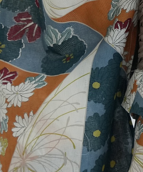 utatane（ウタタネ）の「キッズ浴衣3点セット ひよこ商店 マーガレットアプリコット裂取文（浴衣・キッズ・ブルー・100cm/110cm/120cm/130cm）」の9枚目の写真