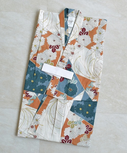 utatane（ウタタネ）の「キッズ浴衣3点セット ひよこ商店 マーガレットアプリコット裂取文（浴衣・キッズ・ブルー・100cm/110cm/120cm/130cm）」の11枚目の写真