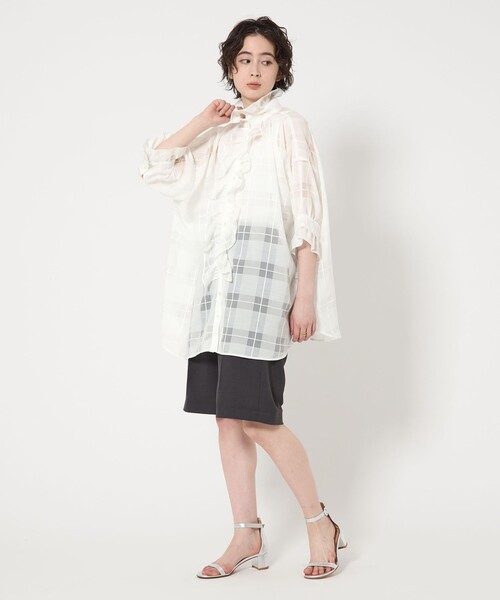 別注】＜dahl'ia＞フリル チェックブラウス-united LOVE project 2025