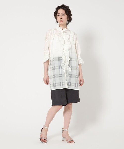 別注】＜dahl'ia＞フリル チェックブラウス-united LOVE project 2025