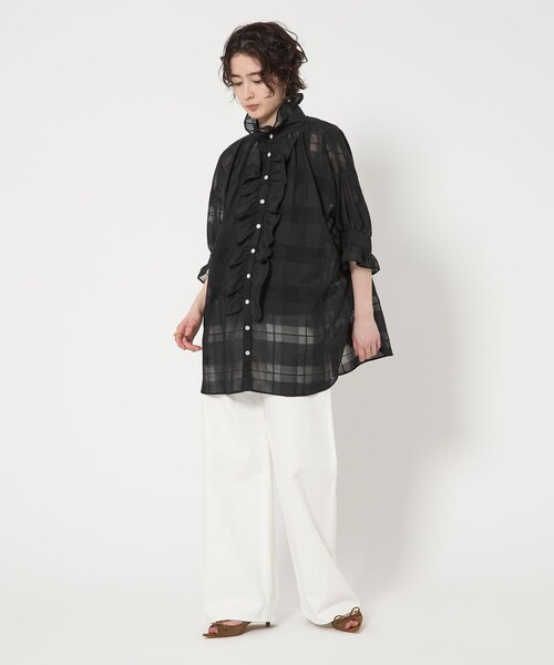 ブラウス シャツ 「別注」「dahl’ia」フリル チェックブラウス-united LOVE project 2025 レディース UNITED ARROWS｜【別注】<dahl'ia>フリル チェックブラウス