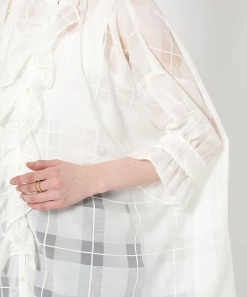 ブラウス シャツ 「別注」「dahl’ia」フリル チェックブラウス-united LOVE project 2025 レディース UNITED ARROWS｜【別注】<dahl'ia>フリル チェックブラウス