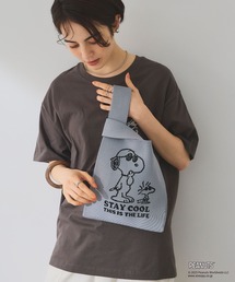 【ピーナッツ/PEANUTS】スヌーピー&ウッドストック マルシェニットトートバッグ