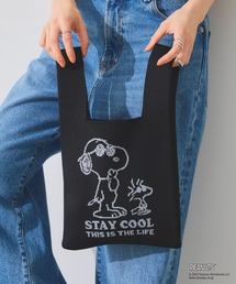 cross marche（クロスマルシェ）の「【ピーナッツ/PEANUTS】スヌーピー&ウッドストック　マルシェニットトートバッグ（トートバッグ）」