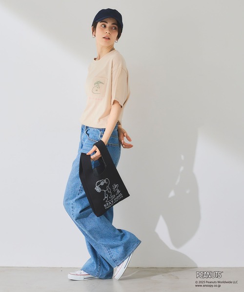 cross marche(クロスマルシェ)の「【ピーナッツ/PEANUTS】スヌーピー&ウッドストック マルシェニットトートバッグ(トートバッグ・レディース・ブラック/ライトグレー・FREE)」の12枚目の写真