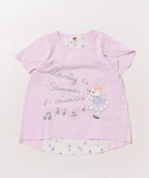 KP（ケーピー）の「mimiちゃんアップリケ半袖チュニック（Tシャツ/カットソー・キッズ・ラベンダー/エメラルド・80ｃｍ/90cm/100cm/110cm/120cm/130cm/140cm）」の2枚目の写真