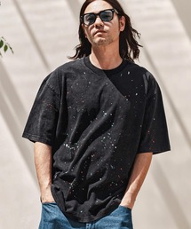 mt9782-Pigment Wash Paint Splash Tee Tシャツ