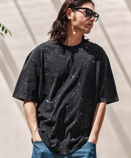CAMBIO（カンビオ）の「mt9782-Pigment Wash Paint Splash Tee Tシャツ（Tシャツ/カットソー・メンズ・ブラック系その他・L/M/S）」の12枚目の写真