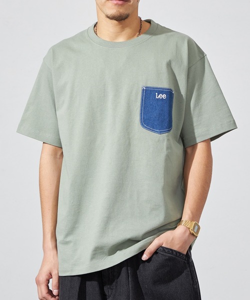 Lee（リー）の「Lee/リー　胸ポケット付きTシャツ【アウトレット店舗・WEB限定】（Tシャツ/カットソー・メンズ・ブラック/ミント/ホワイト/グレー・X-LARGE/LARGE/MEDIUM/SMALL/X-SMALL）」の4枚目の写真