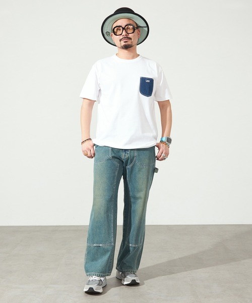 Lee（リー）の「Lee/リー　胸ポケット付きTシャツ【アウトレット店舗・WEB限定】（Tシャツ/カットソー・メンズ・ブラック/ミント/ホワイト/グレー・X-LARGE/LARGE/MEDIUM/SMALL/X-SMALL）」の19枚目の写真