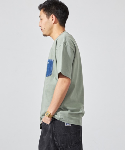 Lee（リー）の「Lee/リー　胸ポケット付きTシャツ【アウトレット店舗・WEB限定】（Tシャツ/カットソー・メンズ・ブラック/ミント/ホワイト/グレー・X-LARGE/LARGE/MEDIUM/SMALL/X-SMALL）」の18枚目の写真