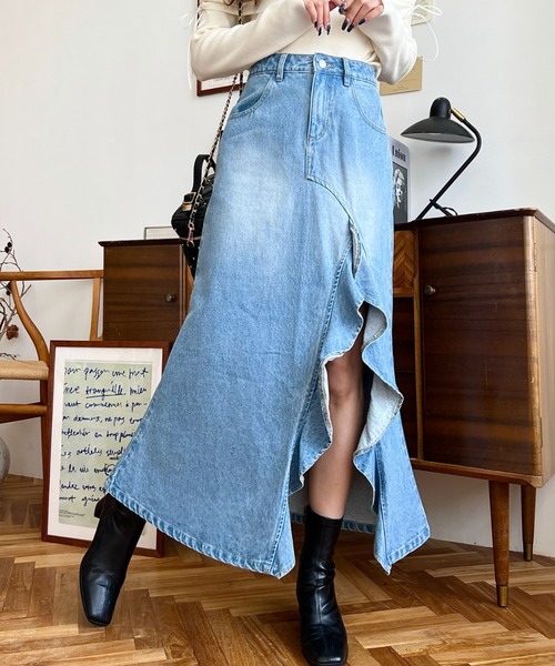 ★ ロングスカート　デニム　26 新品　フォロー割-200円 楽天市場】【10/4-18時～6,000円OFFクーポン対象】GANNI ガニー
