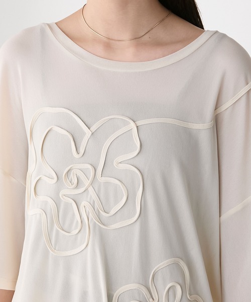 forksy.】シアー 花柄コード刺繍 Tシャツ forksy.│MONO-MART
