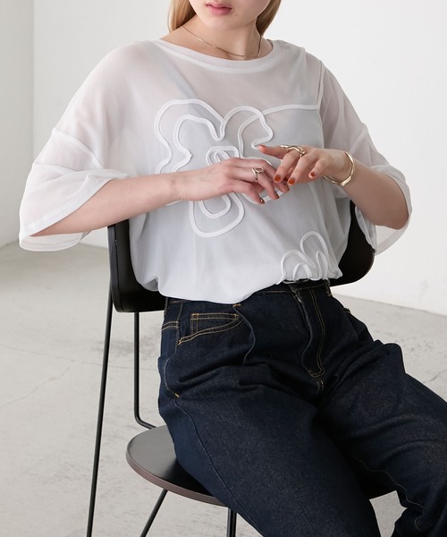ブラック Tシャツ ASK YOURSELF 花柄 ブラック Tシャツ ASK YOURSELF 花柄 オリジナルTシャツ