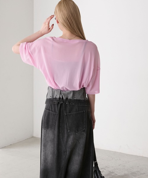 forksy.】シアー 花柄コード刺繍 Tシャツ forksy.│MONO-MART
