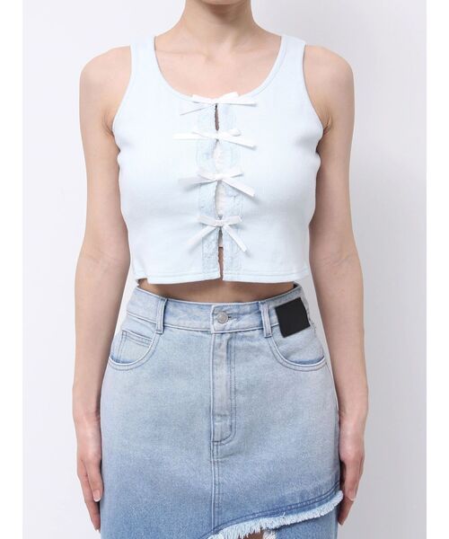 EATME（イートミー）の「フロントリボンノースリーブTOP（タンクトップ・レディース・ブルー/グレー/ブラック・FREE）」の11枚目の写真