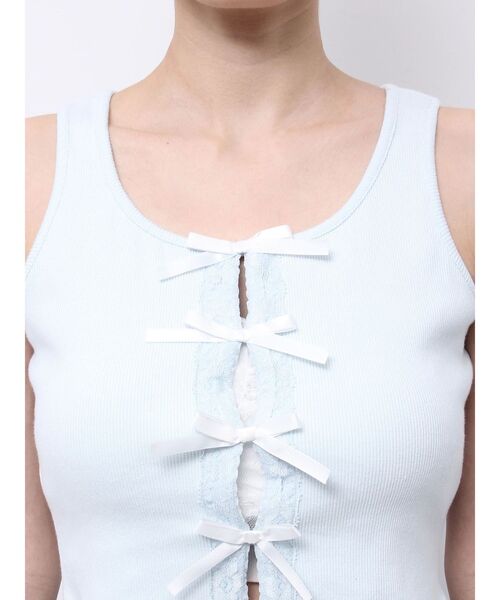 EATME（イートミー）の「フロントリボンノースリーブTOP（タンクトップ・レディース・ブルー/グレー/ブラック・FREE）」の14枚目の写真