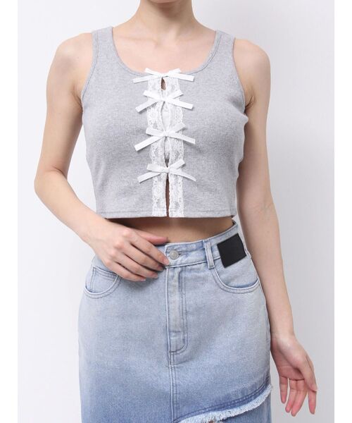 EATME（イートミー）の「フロントリボンノースリーブTOP（タンクトップ・レディース・ブルー/グレー/ブラック・FREE）」の22枚目の写真