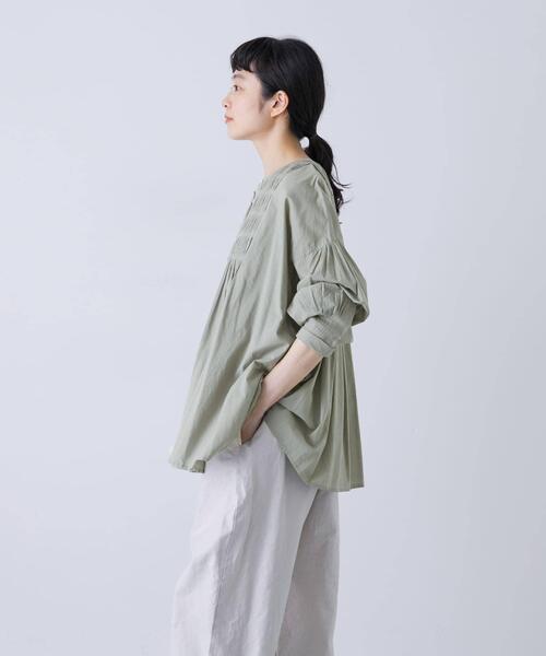 かぐれ ピグメントダイピンタックブラウス トップス ブラウス グレー 完売品 かぐれ ピグメントダイピンタックブラウス トップス ブラウス グレー