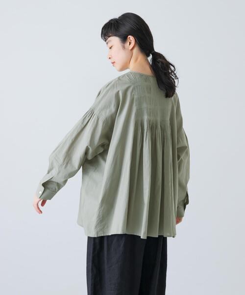 かぐれ　コットンピンタックブラウス　タグ付き新品　ブラック コットンピンタックブラウス（シャツ/ブラウス）｜かぐれ