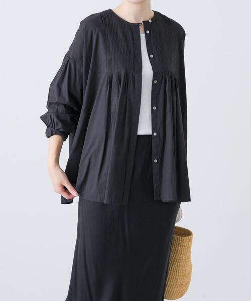 かぐれ/kagure ピンタックブラウス ブラック コットンピンタックブラウス（シャツ/ブラウス）｜かぐれ