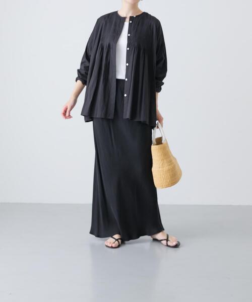 かぐれ/kagure ピンタックブラウス ブラック コットンピンタックブラウス（シャツ/ブラウス）｜かぐれ