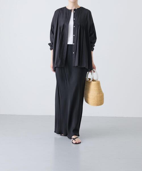 かぐれ(カグレ)の「コットンピンタックブラウス(シャツ/ブラウス・レディース・ブラック/オフホワイト/グリーン系その他・FREE)」の12枚目の写真