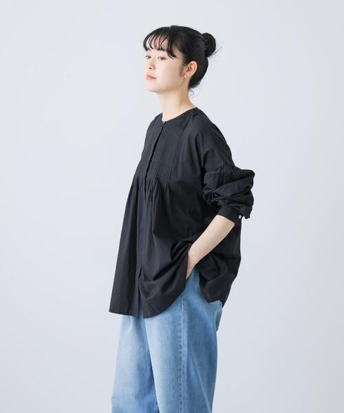 かぐれ/kagure ピンタックブラウス ブラック コットンピンタックブラウス（シャツ/ブラウス）｜かぐれ